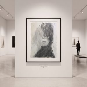 Veiled Thoughts  Expressive Charcoal Portrait