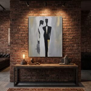 Together in Silence  Abstract Couple Acrylic Painting